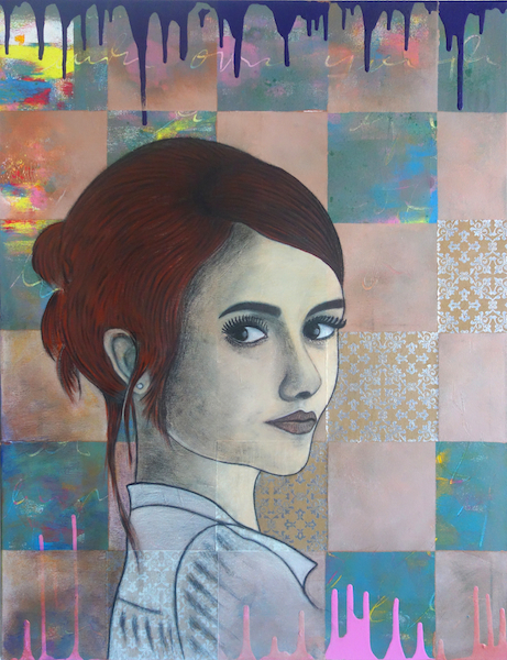 Mysterious woman portrait paint
